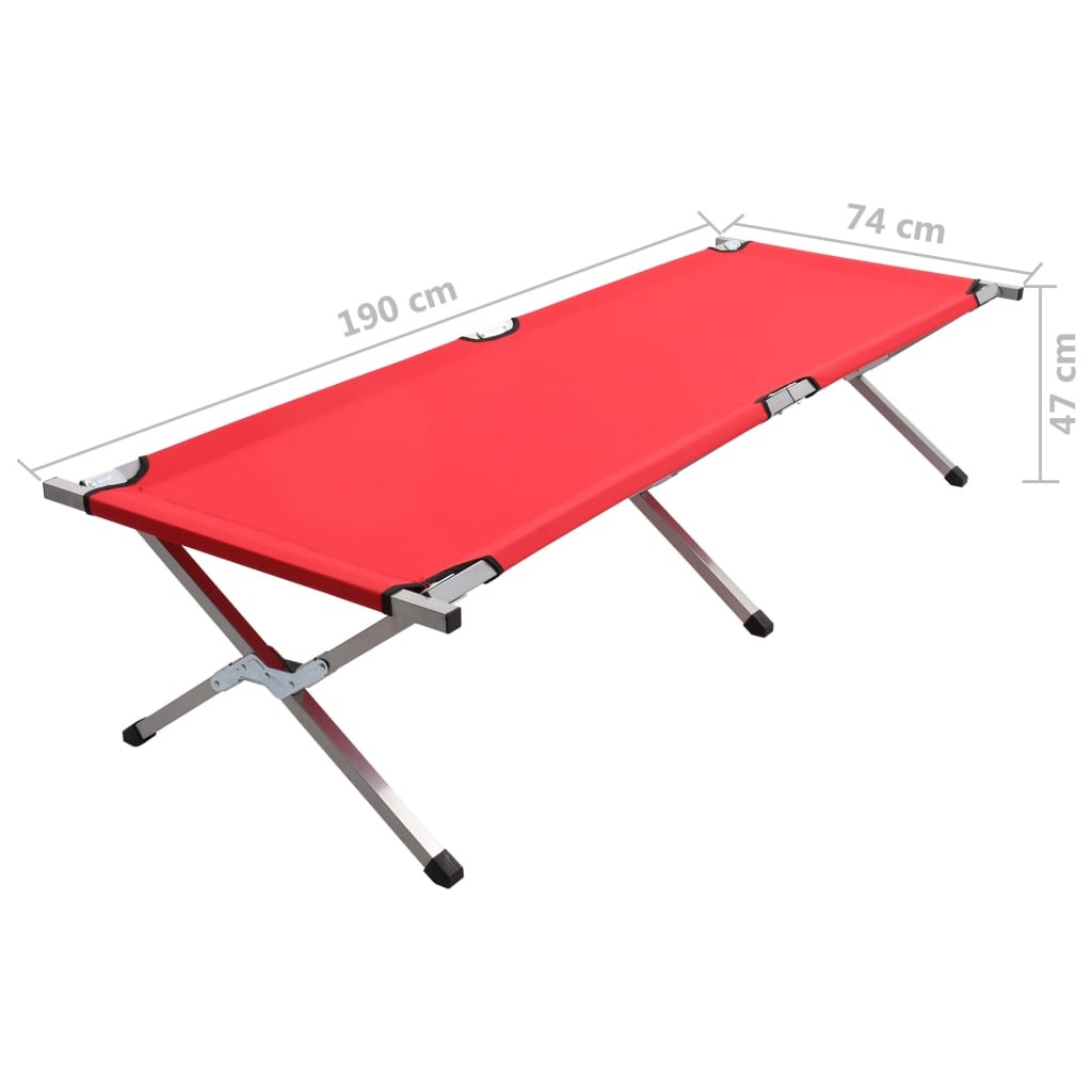 Camping Bed 190x74x47 cm XL Red